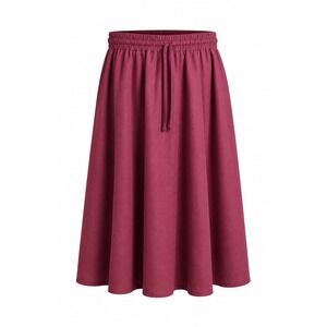 Len OK 100% Linen Midi Skirt XXL Berry Purple Elastic Waist Pockets Boho Cottage